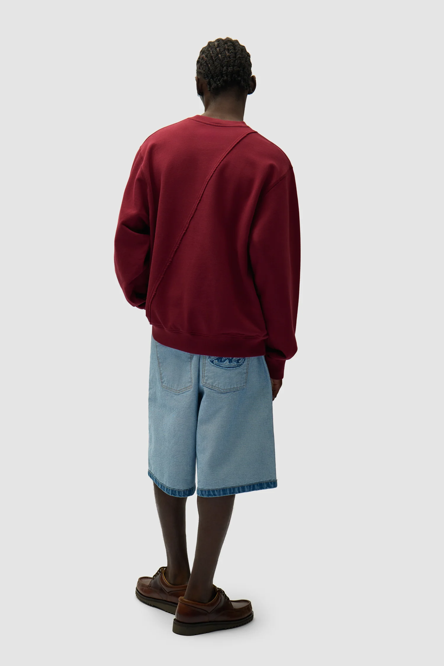 Circle Logo Embroidery Sweater - Bordeaux - Image 4