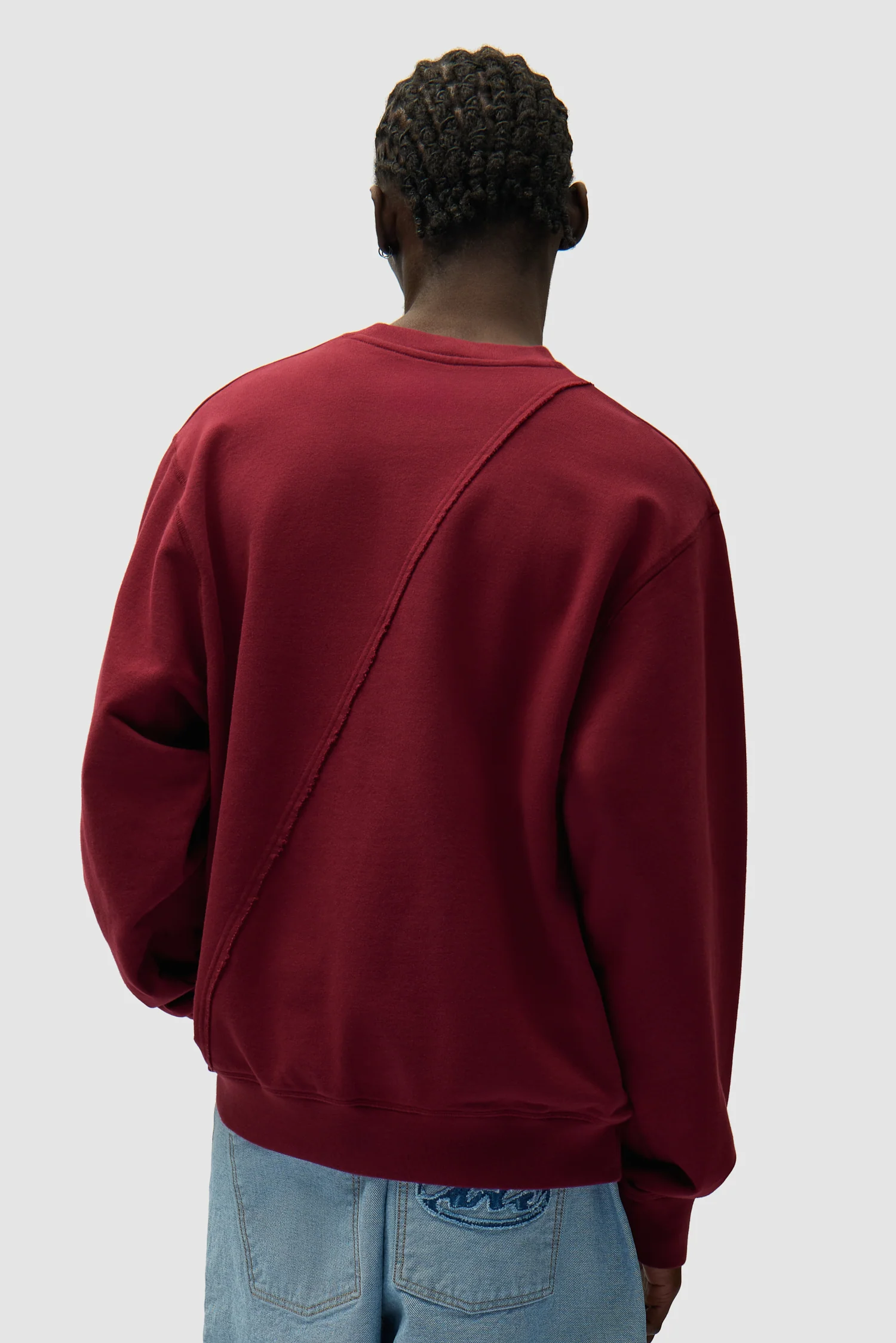 Circle Logo Embroidery Sweater - Bordeaux - Image 5