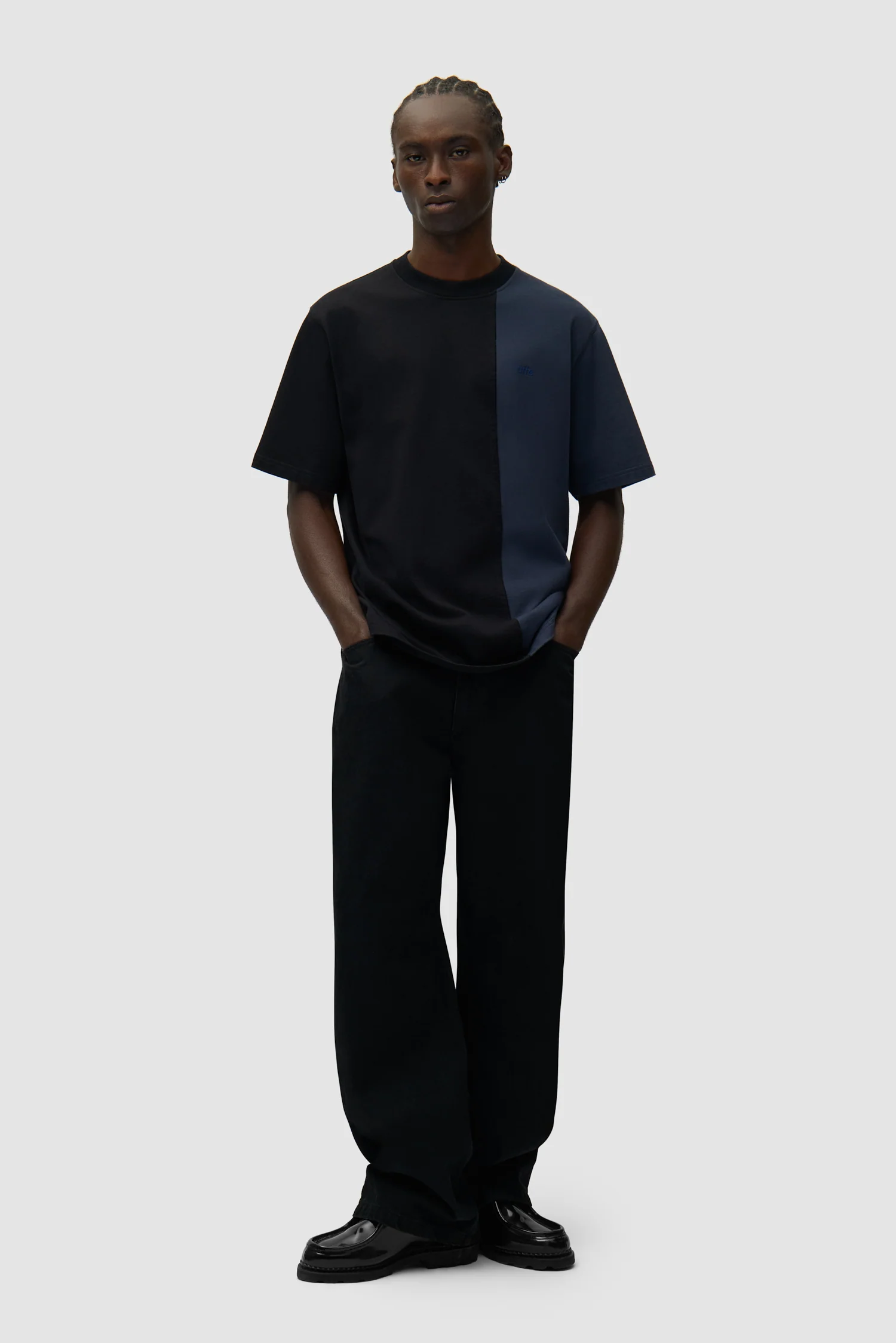 Duo Colour T-shirt - Navy/Black - Image 4