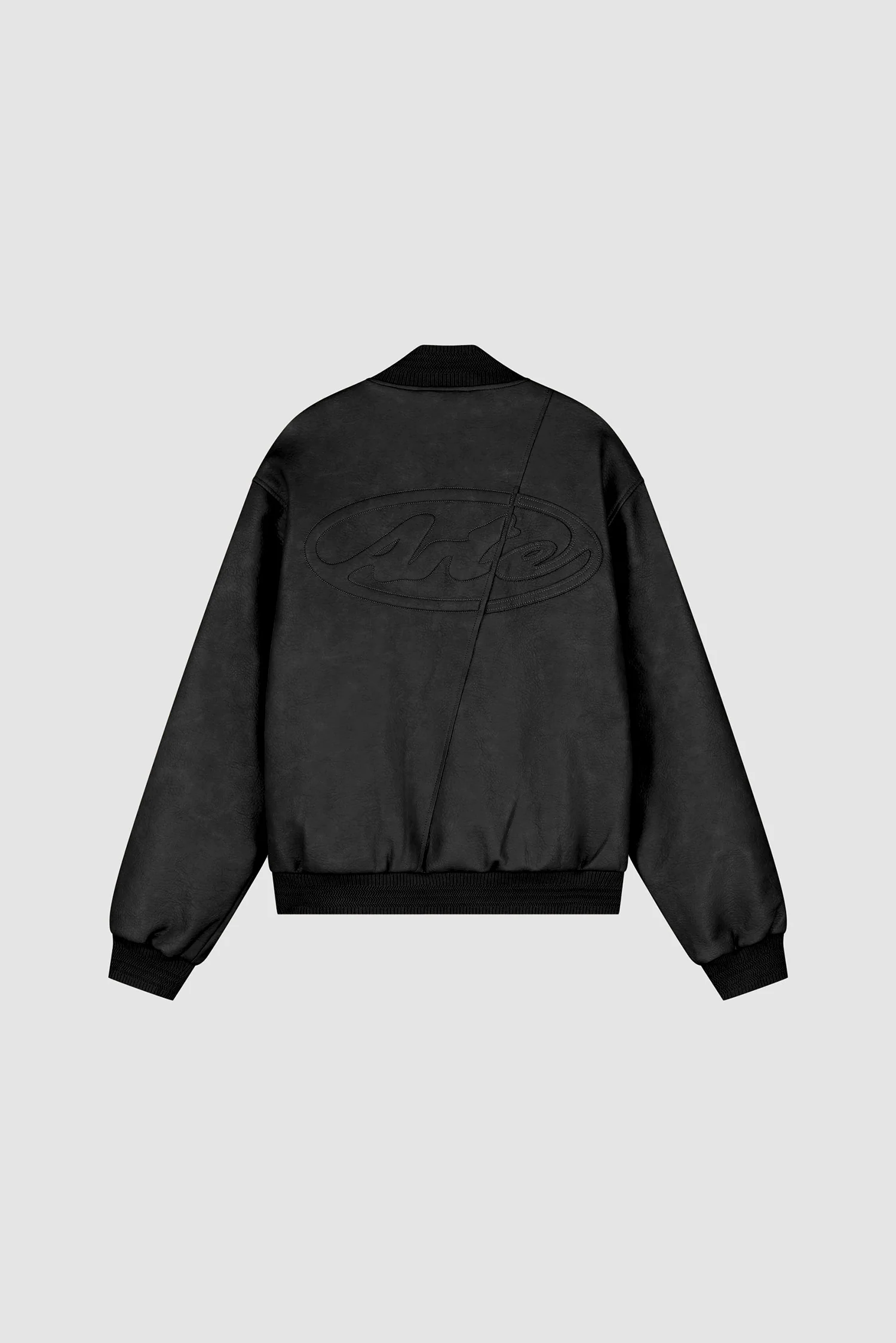 Leather Varsity Jacket - Black - Image 10