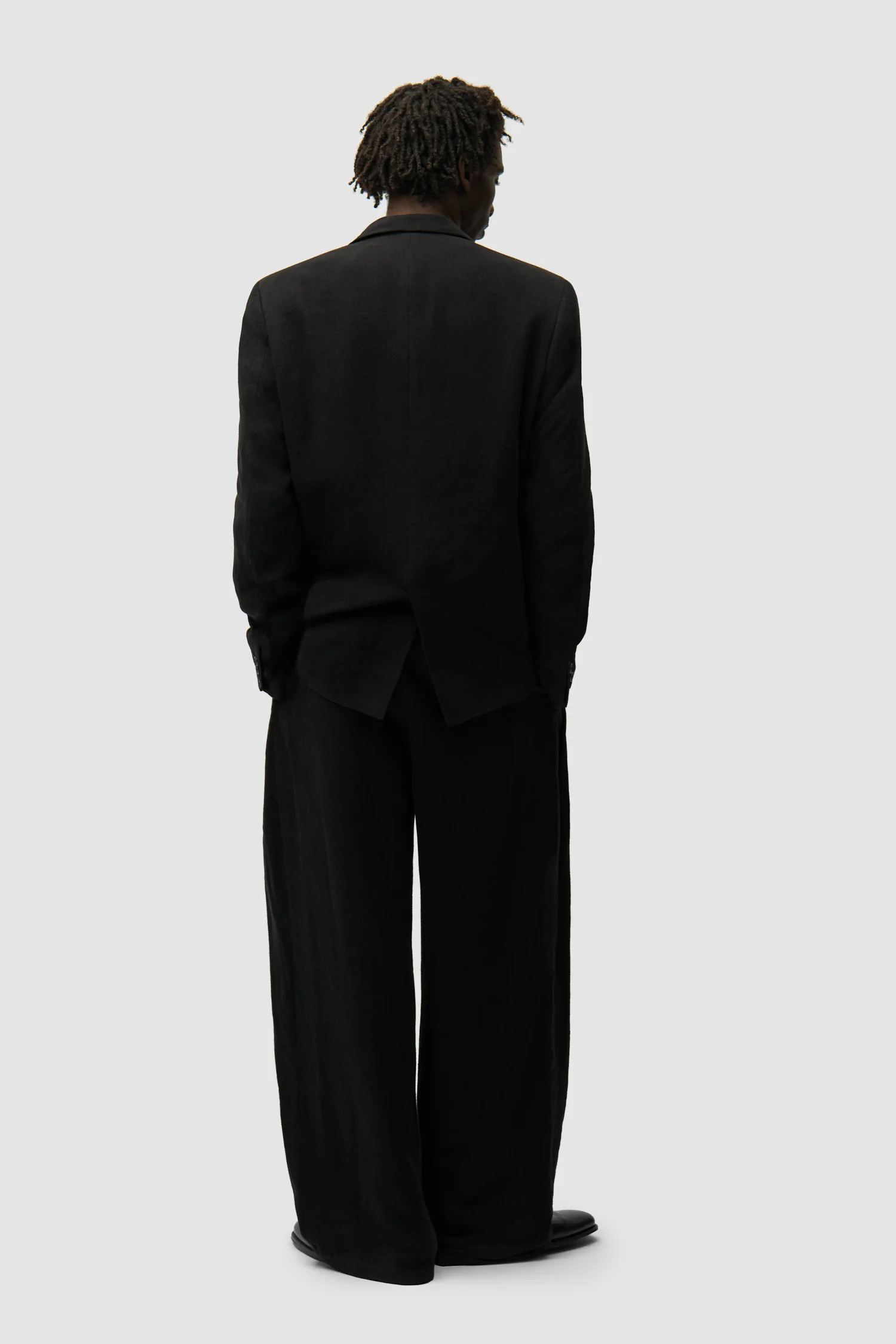 Linen Suit Pants - Black - Image 7