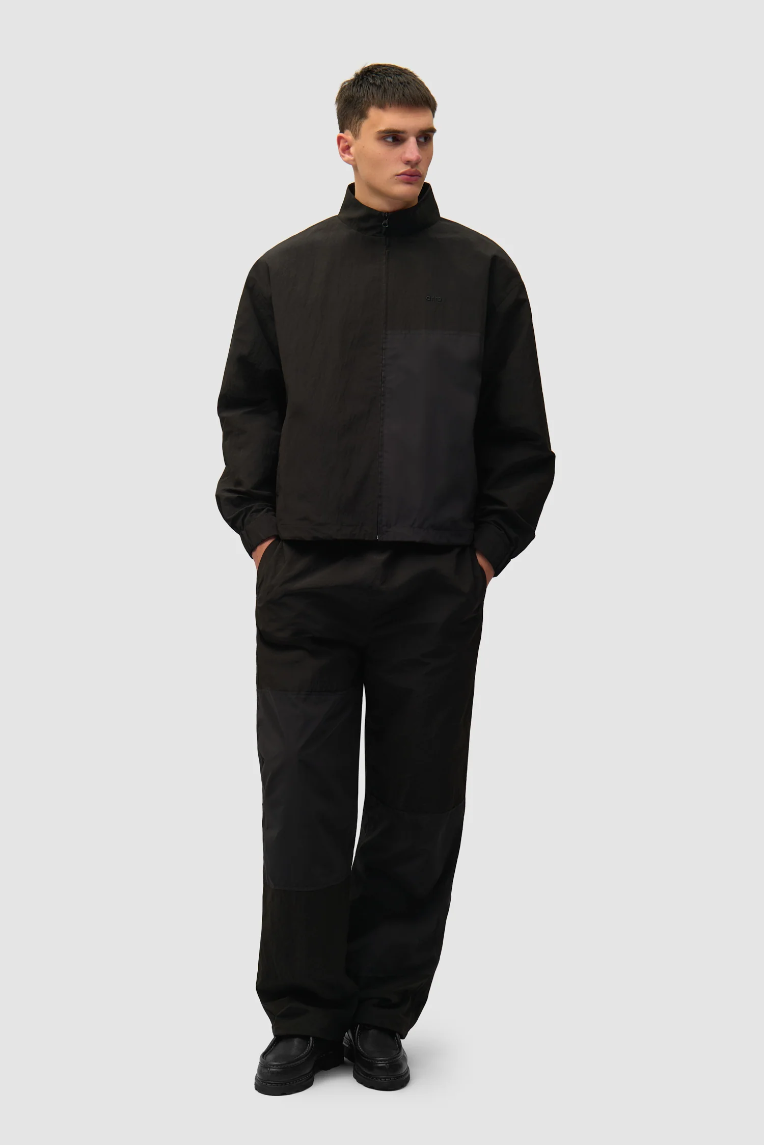 Squared Track Jacket - Black - Image 5